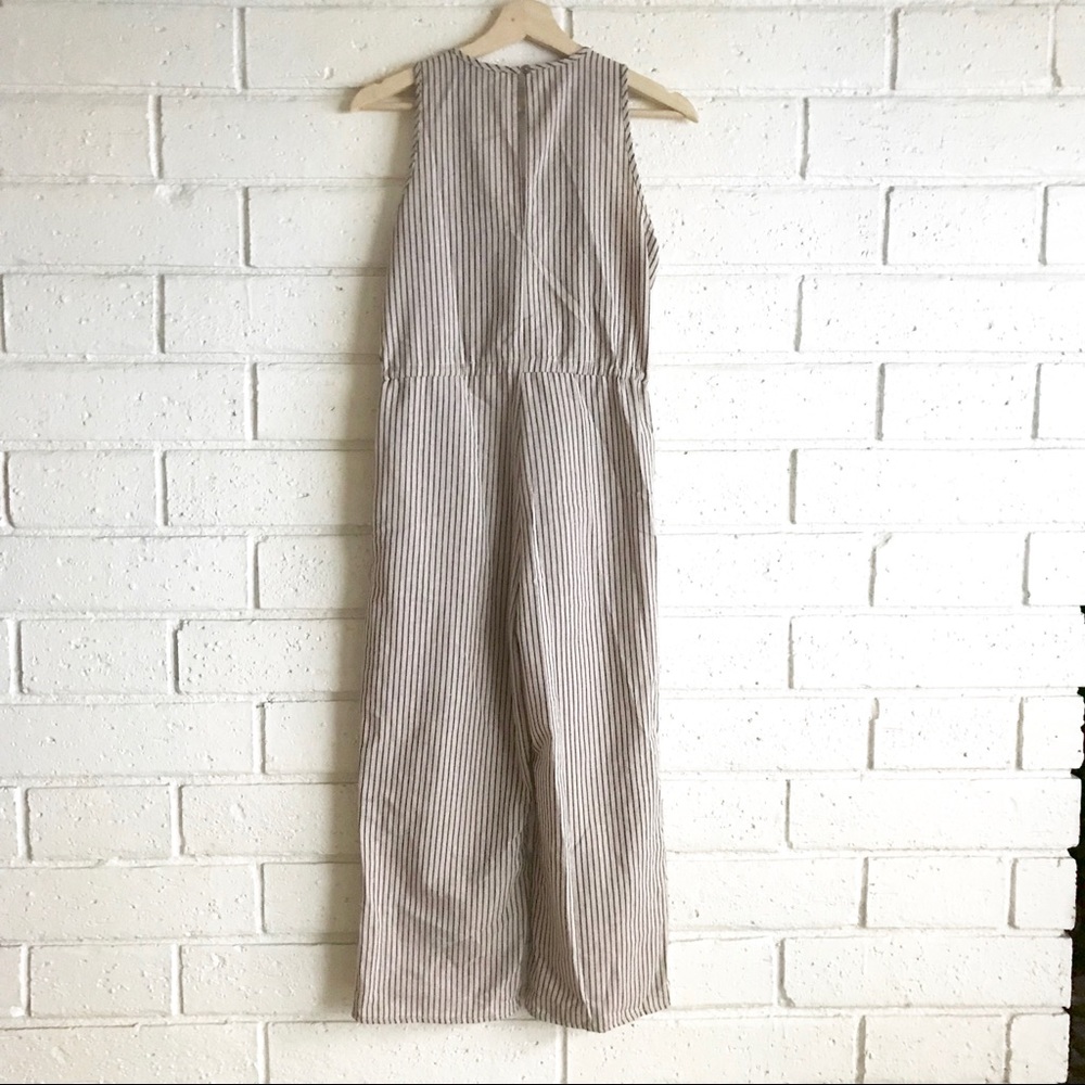 NWT Anthropologie Drew Tan Brown Striped Jumpsuit - Picture 3 of 7